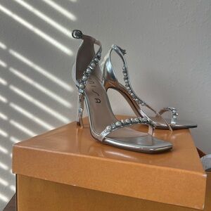 Unisa Silver Embellished Heels